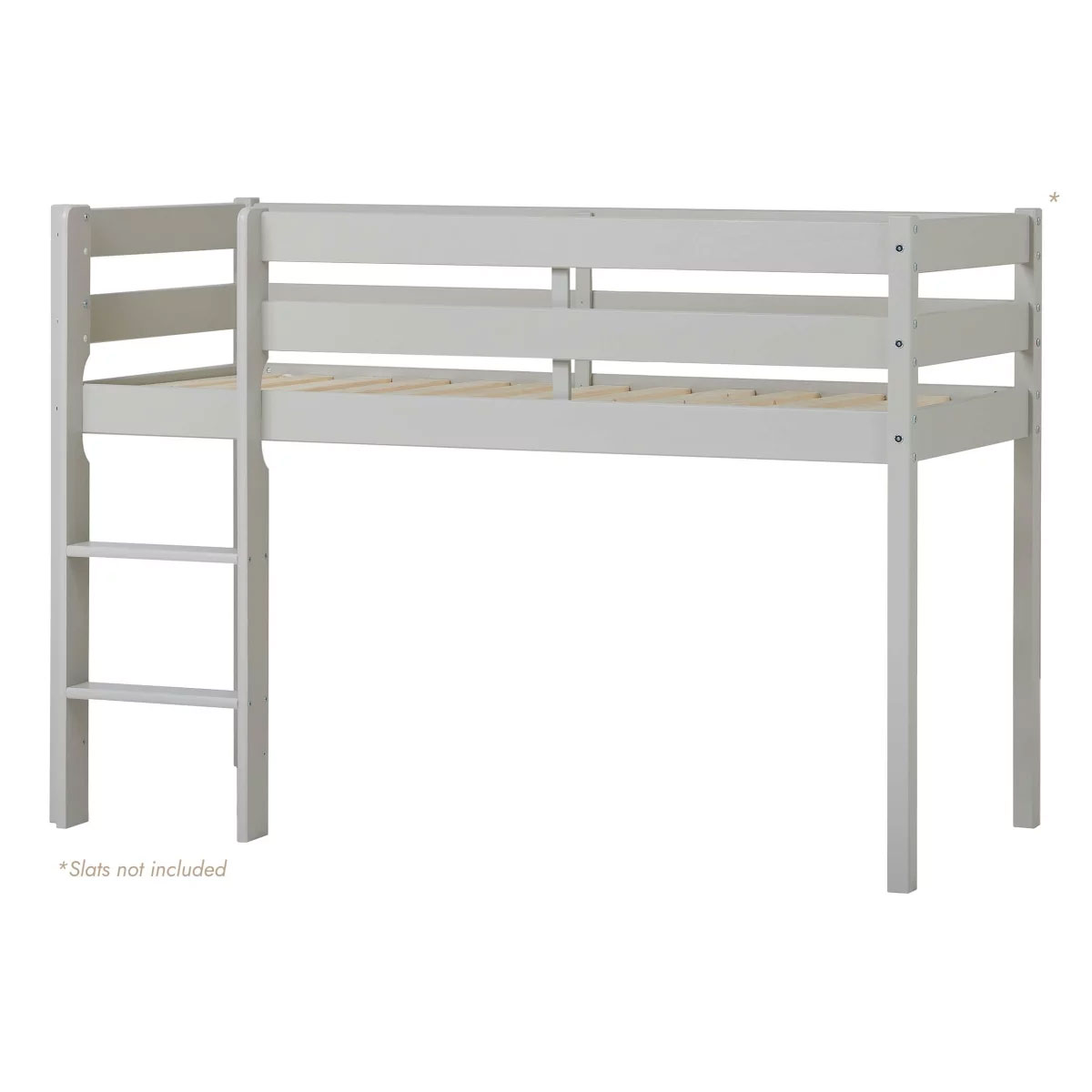 Hoppekids ECO Comfort Halbhohes Bett Dove Grey 70 x 160 cm - mit Lattenrost
