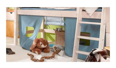 KIDS / TOBY Bettvorhangset 902a Hellblau - Petrol für mittelhohe Spielbetten, 4-tlg (H 104 cm) KIDS / TOBY Bettvorhangset 902a Hellblau - Petrol für mittelhohe Spielbetten, 4-tlg (H 104 cm)