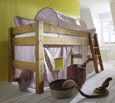 IMC halbhohes Spielbett aus massiver Kiefer, gelaugt IMC halbhohes Spielbett aus massiver Kiefer, gelaugt