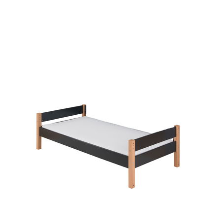 Infanscolor Bett mit Buchepfosten/ anthrazit, 90 x 200 cm Infanscolor Bett mit Buchepfosten/ anthrazit, 90 x 200 cm