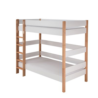 Infanscolor Etagenbett mit Buchepfosten/ weiß Infanscolor Etagenbett mit Buchepfosten/ weiß