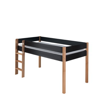 Infanscolor Halbhohes Bett mit Buchepfosten/ anthrazit, 90 x 200 cm Infanscolor Halbhohes Bett mit Buchepfosten/ anthrazit, 90 x 200 cm