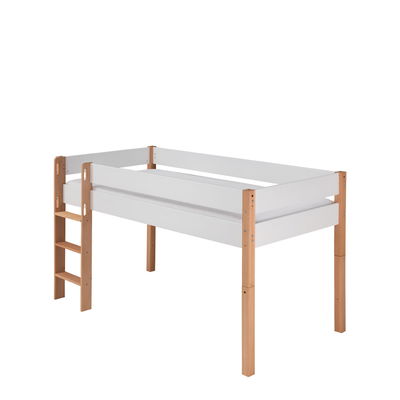 Infanscolor Halbhohes Bett mit Buchepfosten/ weiß, 90 x 200 cm Infanscolor Halbhohes Bett mit Buchepfosten/ weiß, 90 x 200 cm