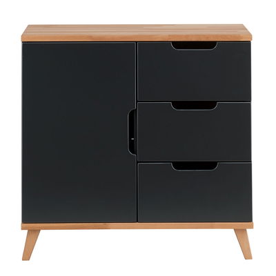 Infanscolor Kommode mit 3 Schubladen und 1 Tür in Buche/ anthrazit Infanscolor Kommode mit 3 Schubladen und 1 Tür in Buche/ anthrazit