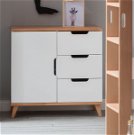 Infanscolor Kommode mit 3 Schubladen und 1 Tür in Buche/ weiß