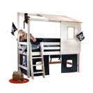 KIDS halbhohes Hüttenbett (Beispiel als Piratenbett)