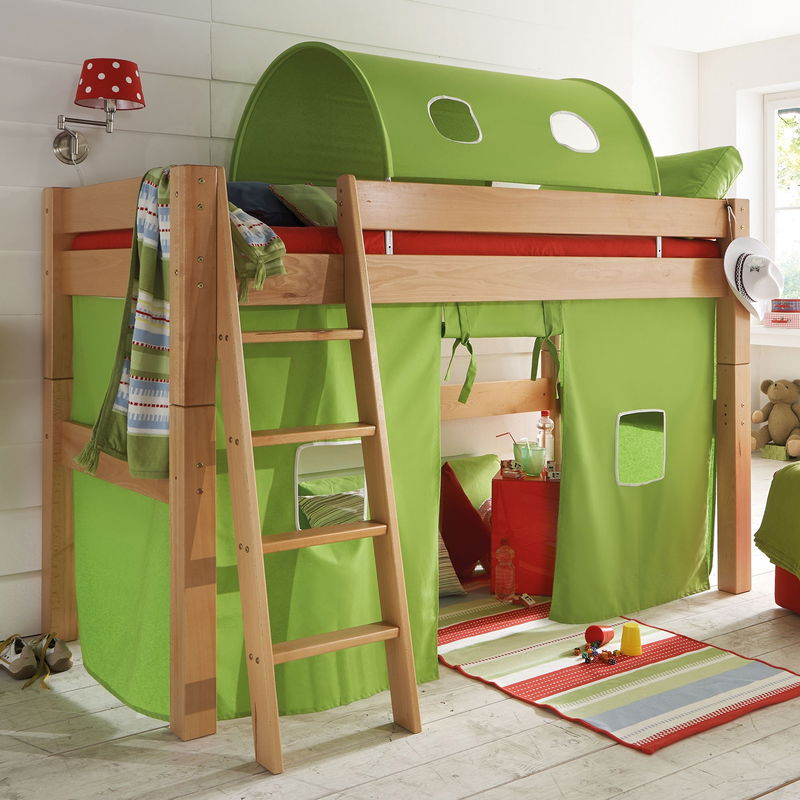 Toby Spielbett mittelhoch, Buche massiv Toby Spielbett mittelhoch, Buche massiv