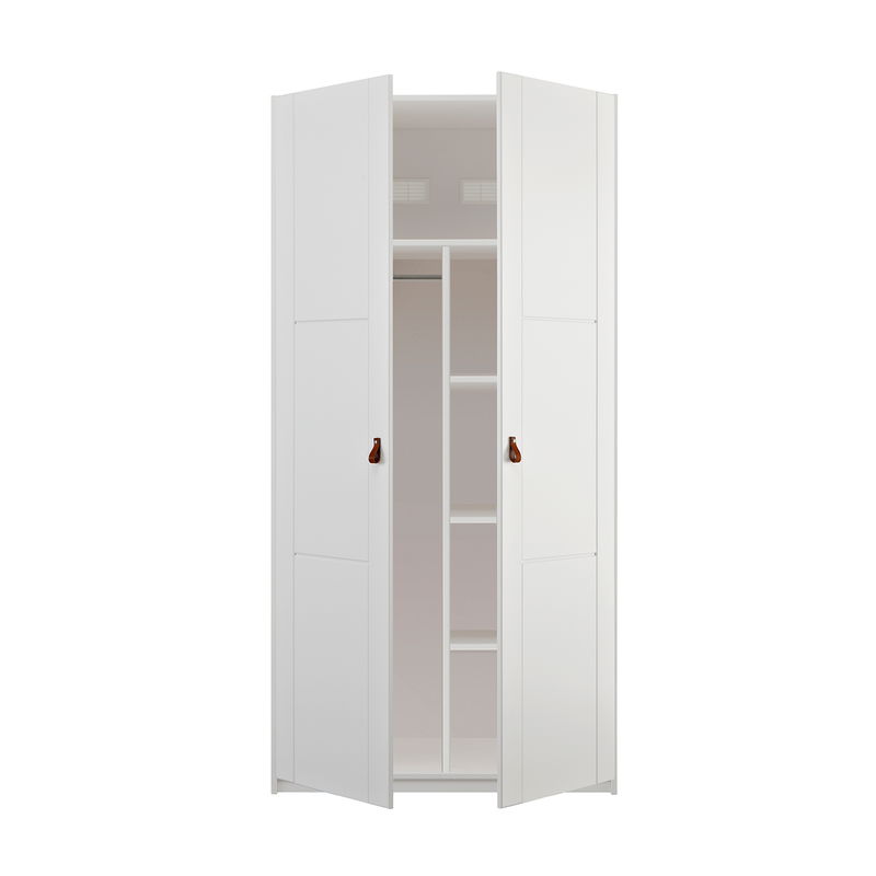 Kleiderschrank mit 2 Türen und Einteilung, B 100cm, deckend weiß (Endlossystem) Kleiderschrank mit 2 Türen und Einteilung, B 100cm, deckend weiß (Endlossystem)