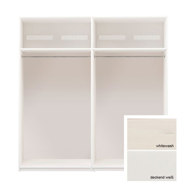 Endlos-Kleiderschrank-Element B 200 cm - für 4 Türen (ohne Türen) Endlos-Kleiderschrank-Element B 200 cm - für 4 Türen (ohne Türen)