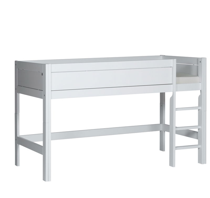 Lifetime halbhohes Bett in deckend weiß mit gerader Leiter Lifetime halbhohes Bett in deckend weiß mit gerader Leiter