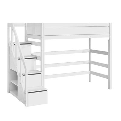 Hochbett mit Treppe, white Hochbett mit Treppe, white