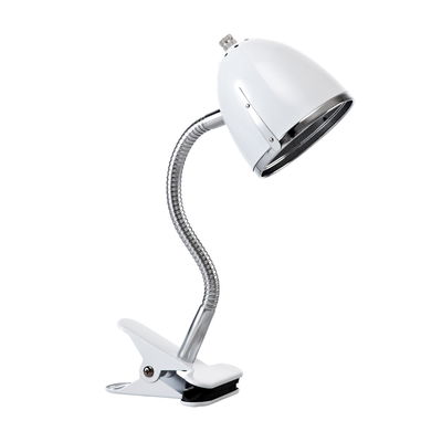 Retro Klemmlampe 8131 weiß (mit Chromkante) Retro Klemmlampe 8131 weiß (mit Chromkante)