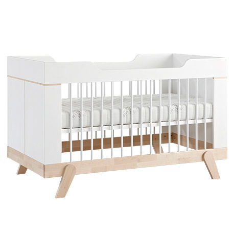 Bild zeigt vorherige Version Babybett mit Metallsprossen. Bild zeigt vorherige Version Babybett mit Metallsprossen.