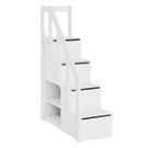 Treppe mit Geländer für Hochbetten und Etagenbetten, Treppenmodul weiß (H 177 cm)