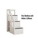 Treppe mit Geländer für halbhohe Betten, whitewash (H 128cm)