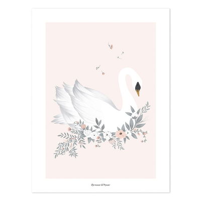 Poster - Schwan, rosa Poster - Schwan, rosa