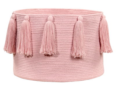 Lorena Tassels Basket Pink Lorena Tassels Basket Pink