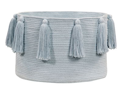 Lorena Tassels Basket soft blue Lorena Tassels Basket soft blue