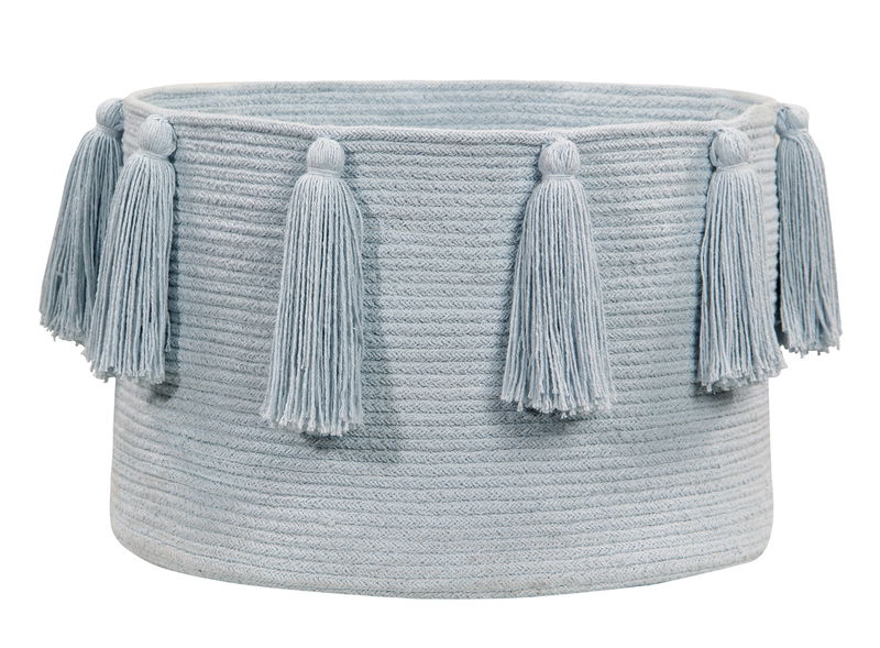 Lorena Tassels Basket soft blue Lorena Tassels Basket soft blue