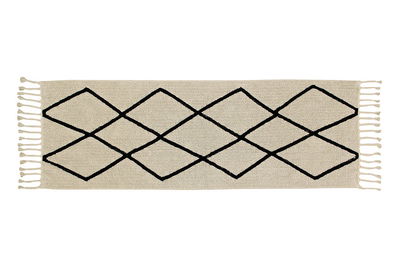 Lorena Black & White Bereber Crema als Läufer in 80x230 cm Lorena Black & White Bereber Crema als Läufer in 80x230 cm