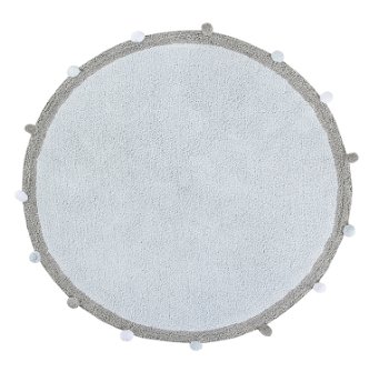 Waschbarer Teppich Bubbly Soft Blue, (Ø 120cm) 