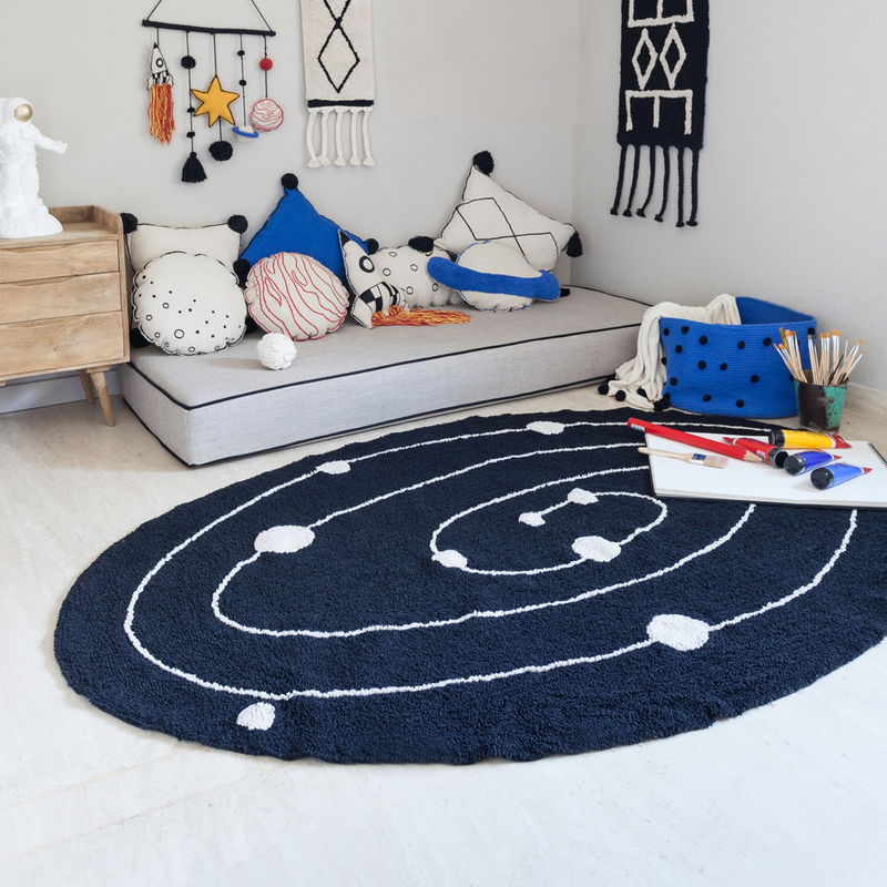 Lorena Teppich Milky Way mit Milchstraßenmotiv (Abbildung ählich Farbe ist Schwarz) Lorena Teppich Milky Way mit Milchstraßenmotiv (Abbildung ählich Farbe ist Schwarz)