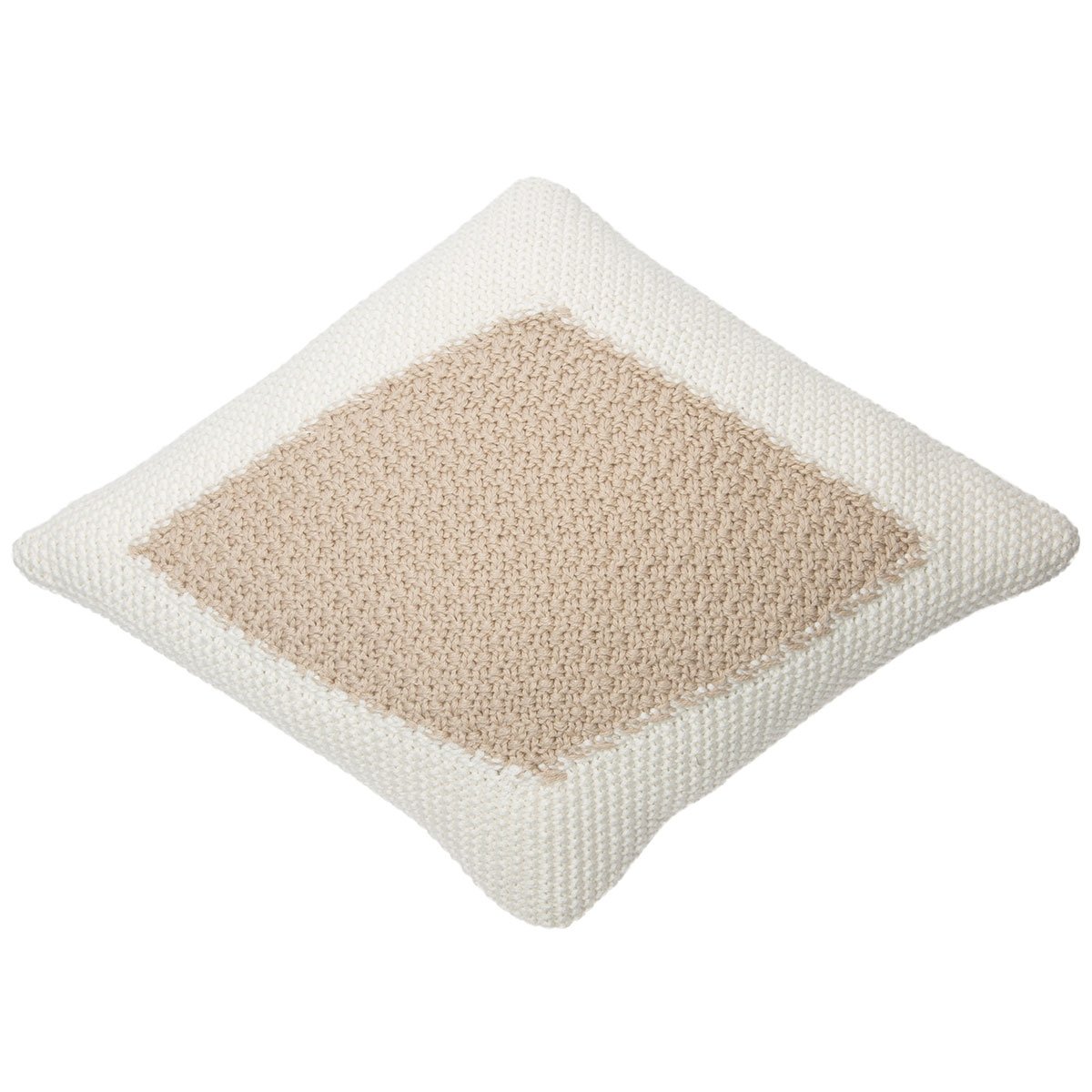 Kissen Candy, gestrickt in Ivory/ Linen