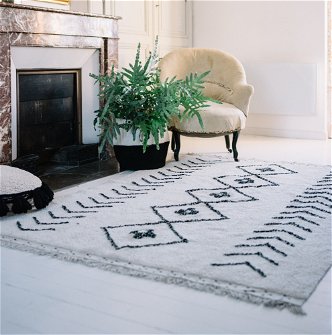 Waschbarer Teppich Bereber Rhombs small beige,120 x 170 cm