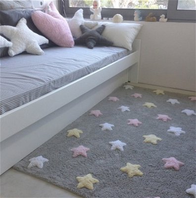 Teppich Tricolor Stars Grey-Pink