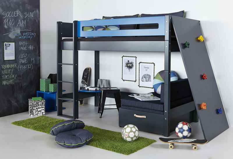 Kletterwand für mittelhohe Betten und Etagenbetten Kletterwand für mittelhohe Betten und Etagenbetten