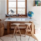 Schreibtisch snow white / Buche (B 140 cm)