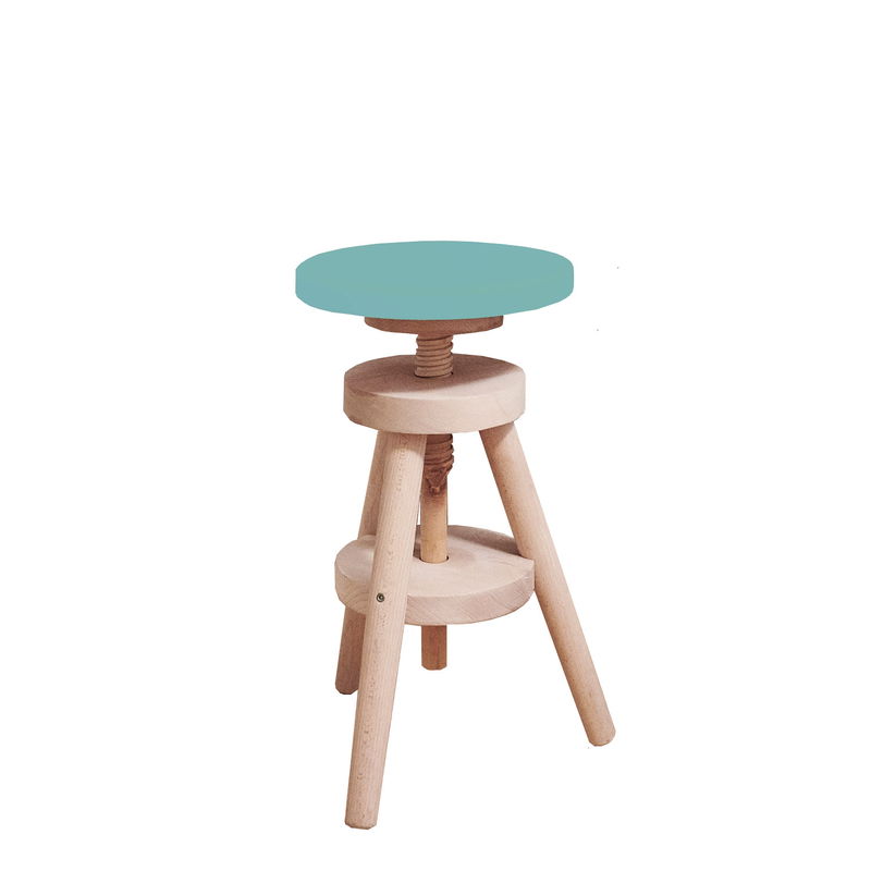 Retro Hocker in mint/Buche, höhenverstellbar Retro Hocker in mint/Buche, höhenverstellbar