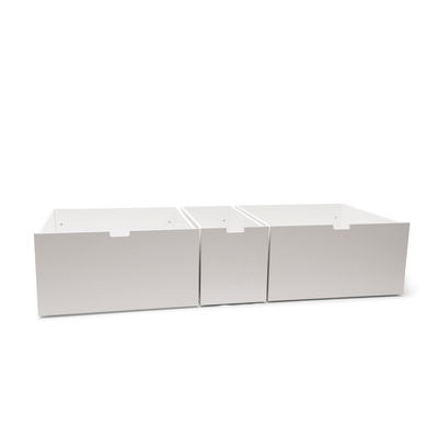 Um die Schubkasten unter Deinem Bett nutzen zu können, musst Du Dein Bett mit den beiliegenden Pfosten um 18 cm höher bauen. Um die Schubkasten unter Deinem Bett nutzen zu können, musst Du Dein Bett mit den beiliegenden Pfosten um 18 cm höher bauen.