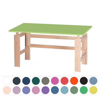 Schreibtisch farbig/Buche (B 140 cm) [Farbe: Manis Purple 31]