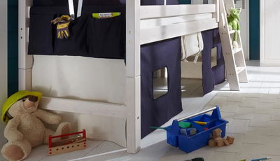 KIDS / TOBY Bettvorhangset 902a Marine Blau - Natur für mittelhohe Spielbetten, 4-tlg (H 104 cm) KIDS / TOBY Bettvorhangset 902a Marine Blau - Natur für mittelhohe Spielbetten, 4-tlg (H 104 cm)