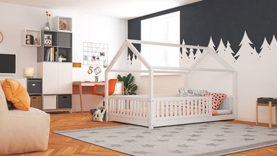 Hausbett Lilly in weiß mit Flachsprossen (120 x 200cm) - (Abbildung ähnlich) Hausbett Lilly in weiß mit Flachsprossen (120 x 200cm) - (Abbildung ähnlich)
