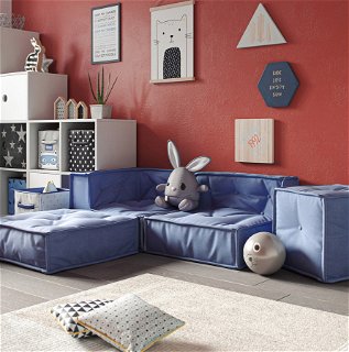 MyColorCube - Kinder Sofa Set C blau, 4-teilig [Farbe: MyColorCube Gelb]