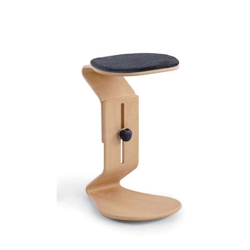 Hocker Ercolino ready in Buche mit flachem Sitzpolster, höhenverstellbar 52-74cm Hocker Ercolino ready in Buche mit flachem Sitzpolster, höhenverstellbar 52-74cm