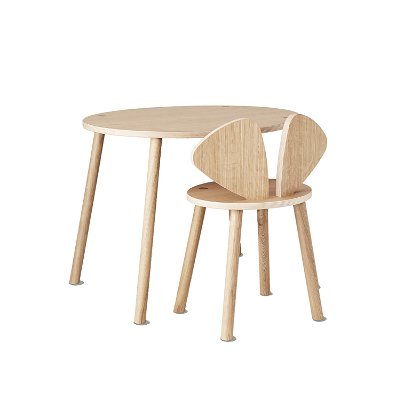 Mouse School Set - Table & Chair in Natur (6 - 10 Jahre)