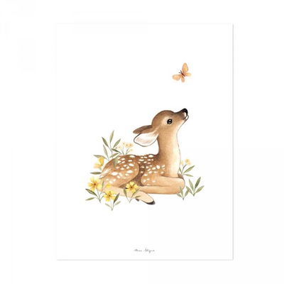 Poster - Reh & Schmetterling Poster - Reh & Schmetterling