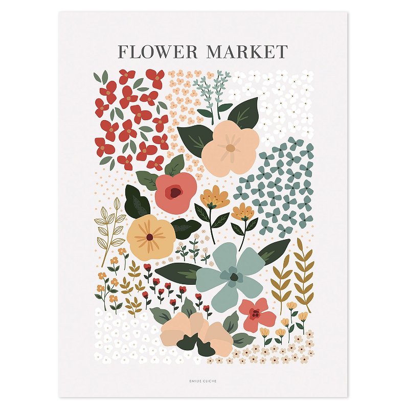 Poster - Blumenmarkt (auch mit Rahmen erhältlich)