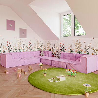 Kindersofa-Kombination D rosa, 6-teilig Kindersofa-Kombination D rosa, 6-teilig