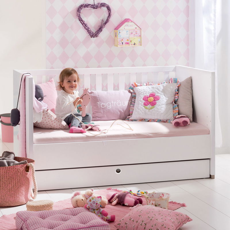 Carlo Bettsofa 70x140cm, bestehend aus dem normalen Babybett Carlo, Umbauseiten und einem Bettkasten Carlo Bettsofa 70x140cm, bestehend aus dem normalen Babybett Carlo, Umbauseiten und einem Bettkasten