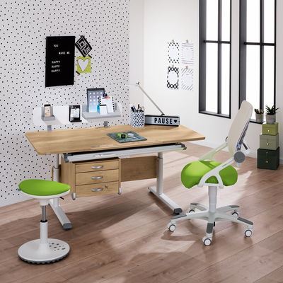 Paidi Schreibtisch Diego, Gestell weiß, Tischplatte Eiche-Nebraska-Nachbildung Paidi Schreibtisch Diego, Gestell weiß, Tischplatte Eiche-Nebraska-Nachbildung