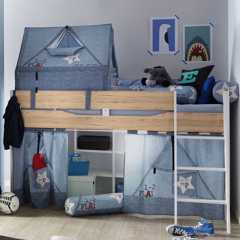 Fionn Spielbett 120 inklusive Jeans Style Textilien und Lattenrost Fionn Spielbett 120 inklusive Jeans Style Textilien und Lattenrost