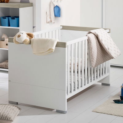 Paidi Kira Babybett in Kreideweiß/Eiche-Nautik-Nachbildung Paidi Kira Babybett in Kreideweiß/Eiche-Nautik-Nachbildung