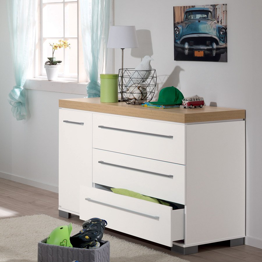Kira Kommode breit in 2 Farben (B 136cm)