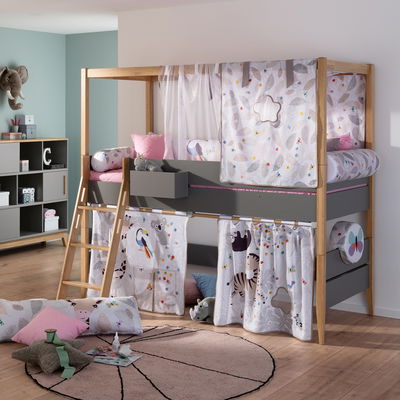 Sten Spielbett 120cm (schiefergrau/Eiche teilmassiv) - Schräge Füße Sten Spielbett 120cm (schiefergrau/Eiche teilmassiv) - Schräge Füße