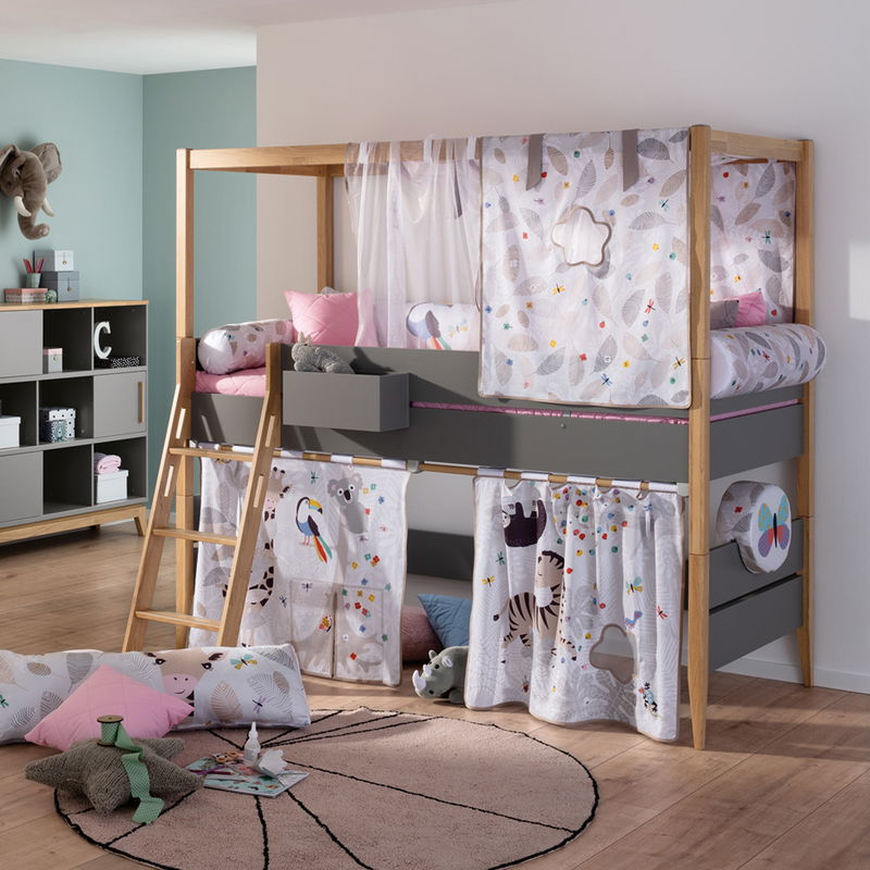 Sten Spielbett 160cm (Schiefergrau/Eiche teilmassiv) (90 x 200 cm) Sten Spielbett 160cm (Schiefergrau/Eiche teilmassiv) (90 x 200 cm)