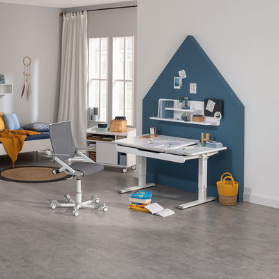 Schreibtisch Teenio GT 130 (Rechtshänder) (Velour Flamingo) Schreibtisch Teenio GT 130 (Rechtshänder) (Velour Flamingo)